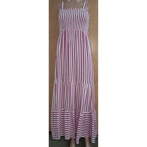 Raviya Women's Pink and White Striped Cover-Up Dress Size Sm with Pockets